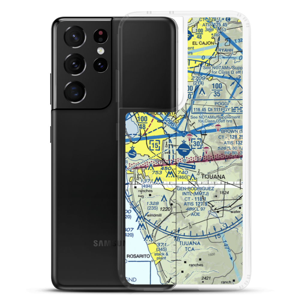 Brown Field Municipal Airport (SDM) VFR Sectional Samsung Case Samsung Galaxy S21 Ultra model shown