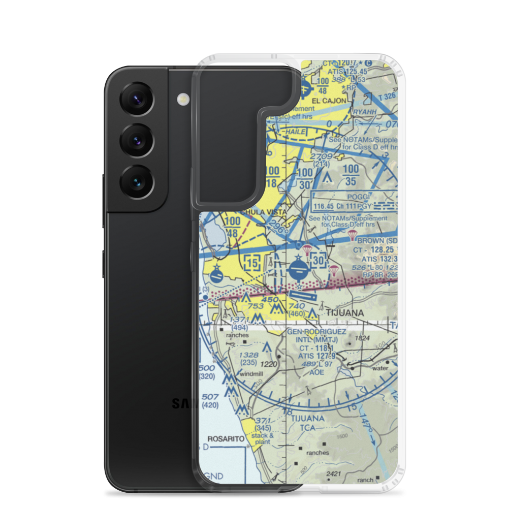 Brown Field Municipal Airport (SDM) VFR Sectional Samsung Case Samsung Galaxy S22 model shown
