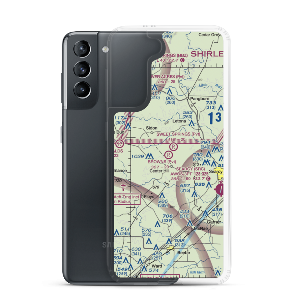 Brown'S Airport (7AR4) VFR Sectional Samsung Case Samsung Galaxy S21 model shown