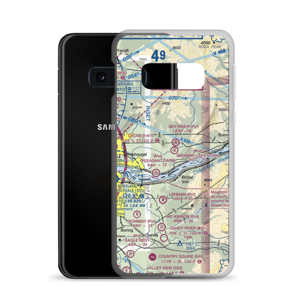 Brown's Cape Horn Airport (4WA1) VFR Sectional Samsung Case Samsung Galaxy S10e model shown