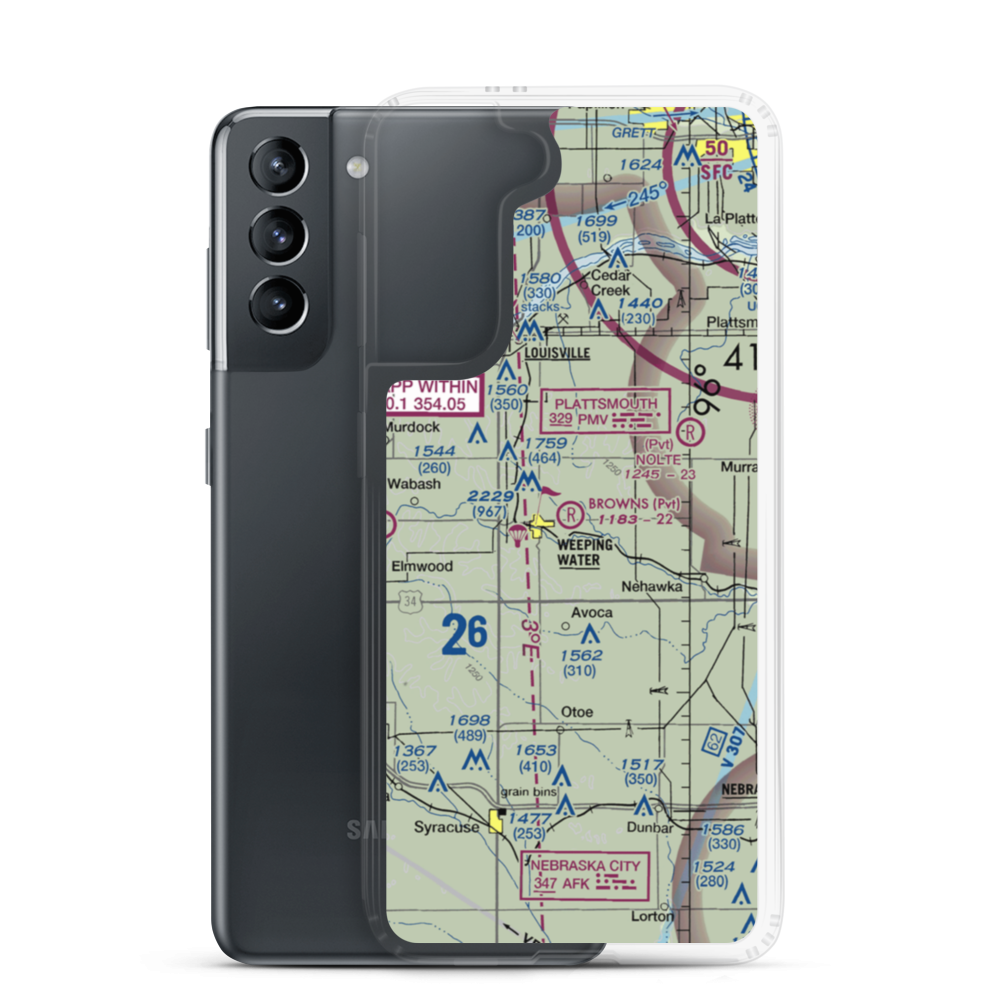 Browns Airport (NE69) VFR Sectional Samsung Case Samsung Galaxy S21 model shown