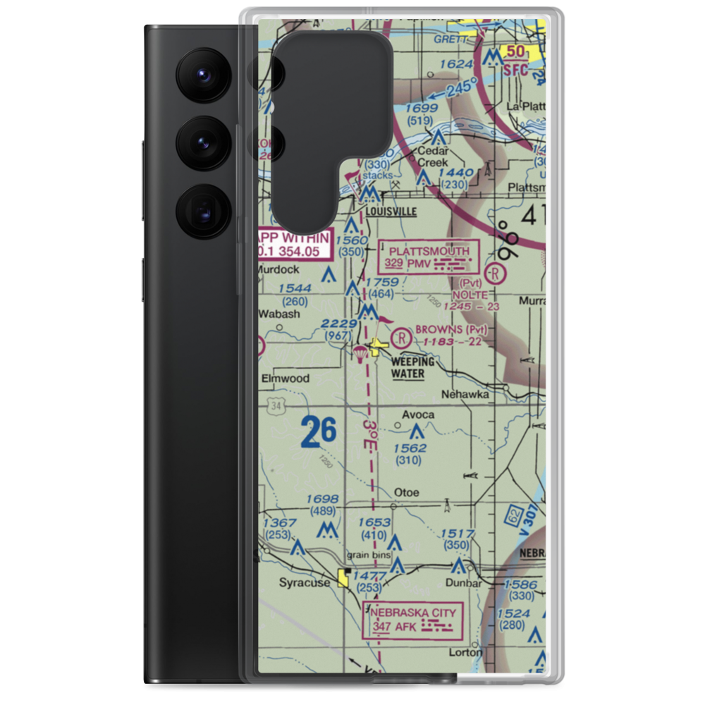 Browns Airport (NE69) VFR Sectional Samsung Case Samsung Galaxy S22 Ultra model shown