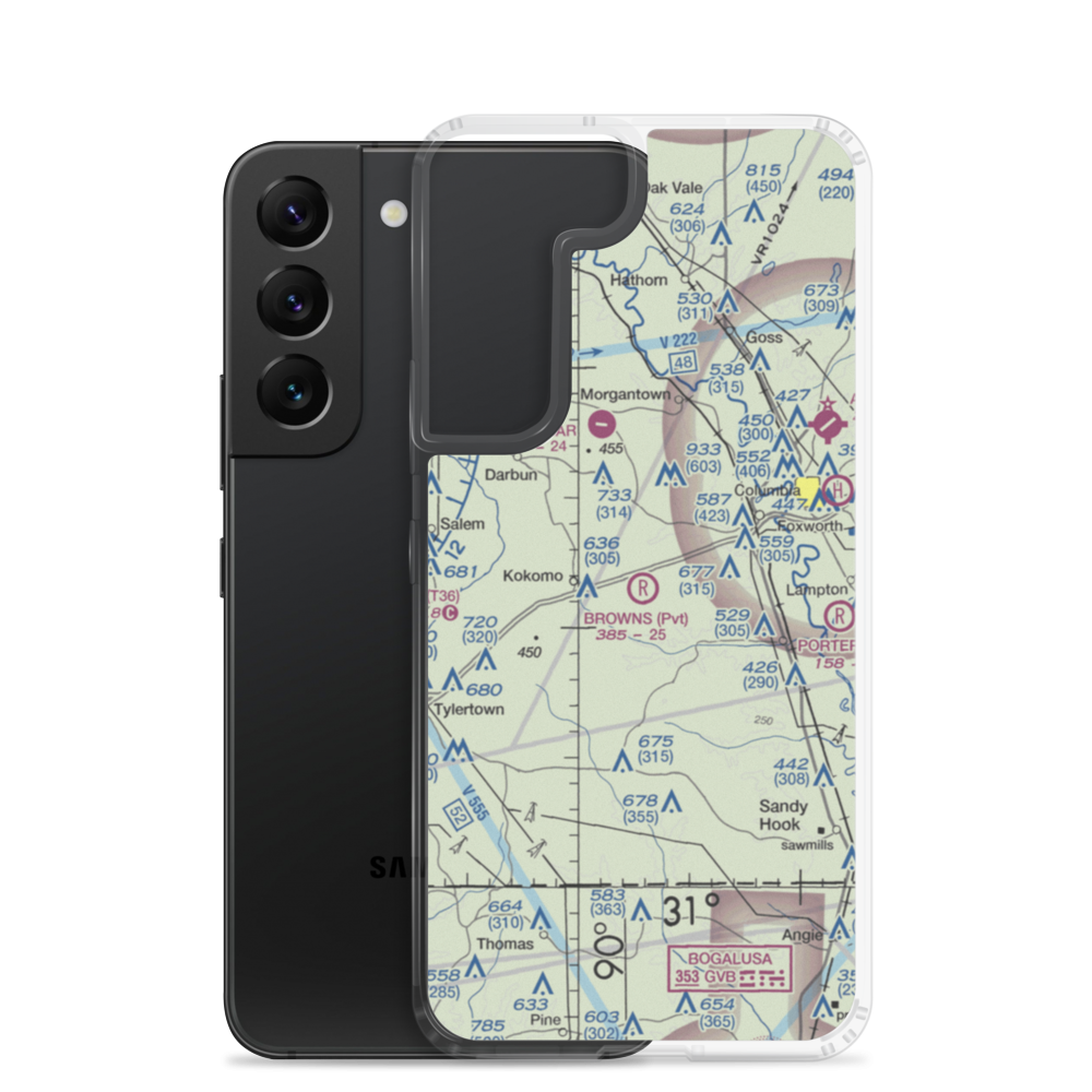 Browns Landing (32MS) VFR Sectional Samsung Case Samsung Galaxy S22 model shown