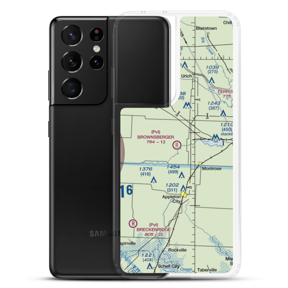 Brownsberger Airport (MO75) VFR Sectional Samsung Case Samsung Galaxy S21 Ultra model shown