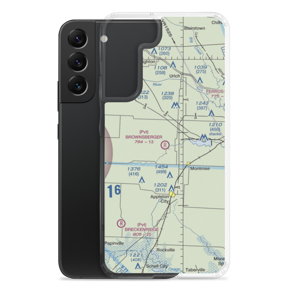 Brownsberger Airport (MO75) VFR Sectional Samsung Case Samsung Galaxy S22 Plus model shown