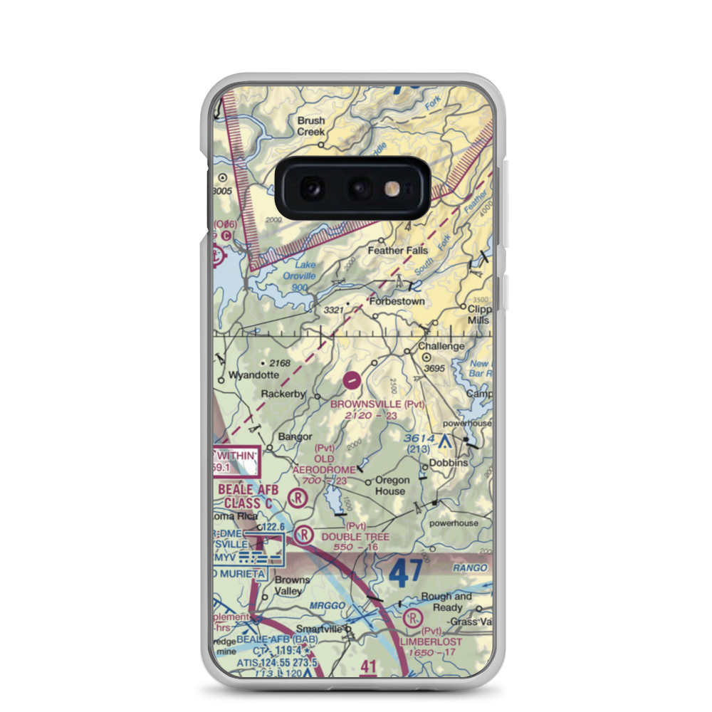 Brownsville Airport (F25) VFR Sectional Samsung Case Samsung Galaxy S10e model shown