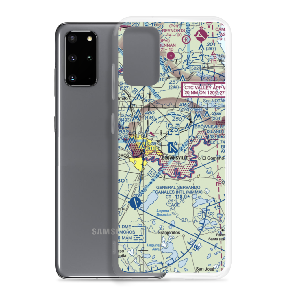 Brownsville South Padre Island International Airport (BRO) VFR Sectional Samsung Case Samsung Galaxy S20 Plus model shown