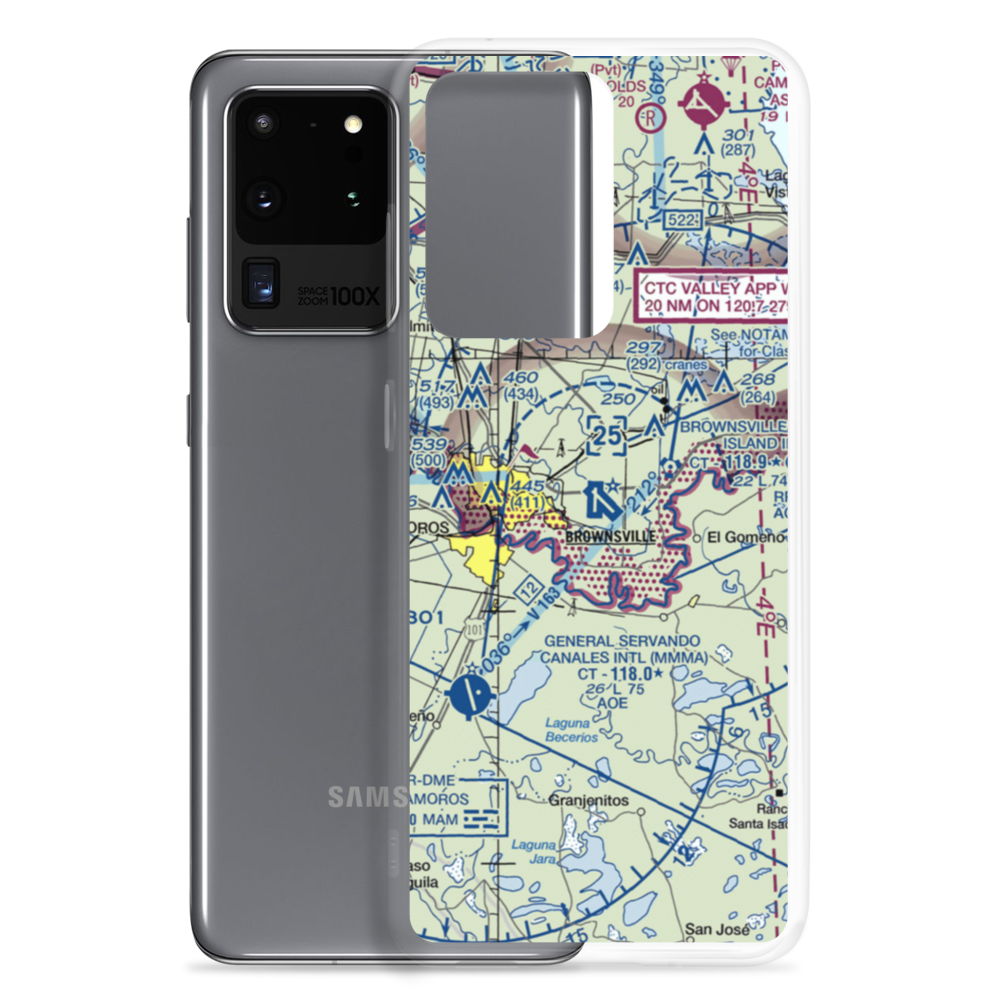 Brownsville South Padre Island International Airport (BRO) VFR Sectional Samsung Case Samsung Galaxy S20 Ultra model shown