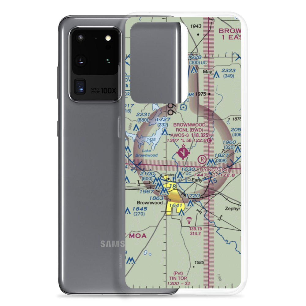 Brownwood Regional Airport (BWD) VFR Sectional Samsung Case Samsung Galaxy S20 Ultra model shown