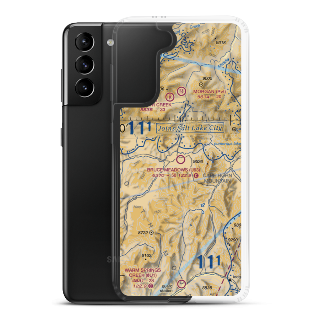 Bruce Meadows Airport (U63) VFR Sectional Samsung Case Samsung Galaxy S21 Plus model shown