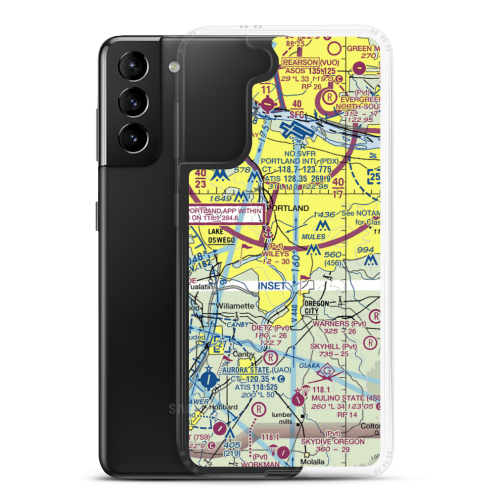 Bruce's Airport (07OR) VFR Sectional Samsung Case Samsung Galaxy S21 Plus model shown