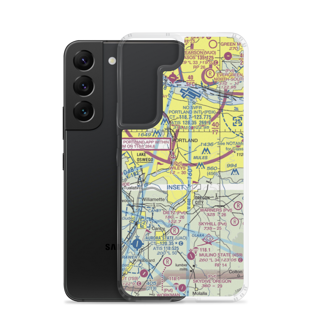 Bruce's Airport (07OR) VFR Sectional Samsung Case Samsung Galaxy S22 model shown