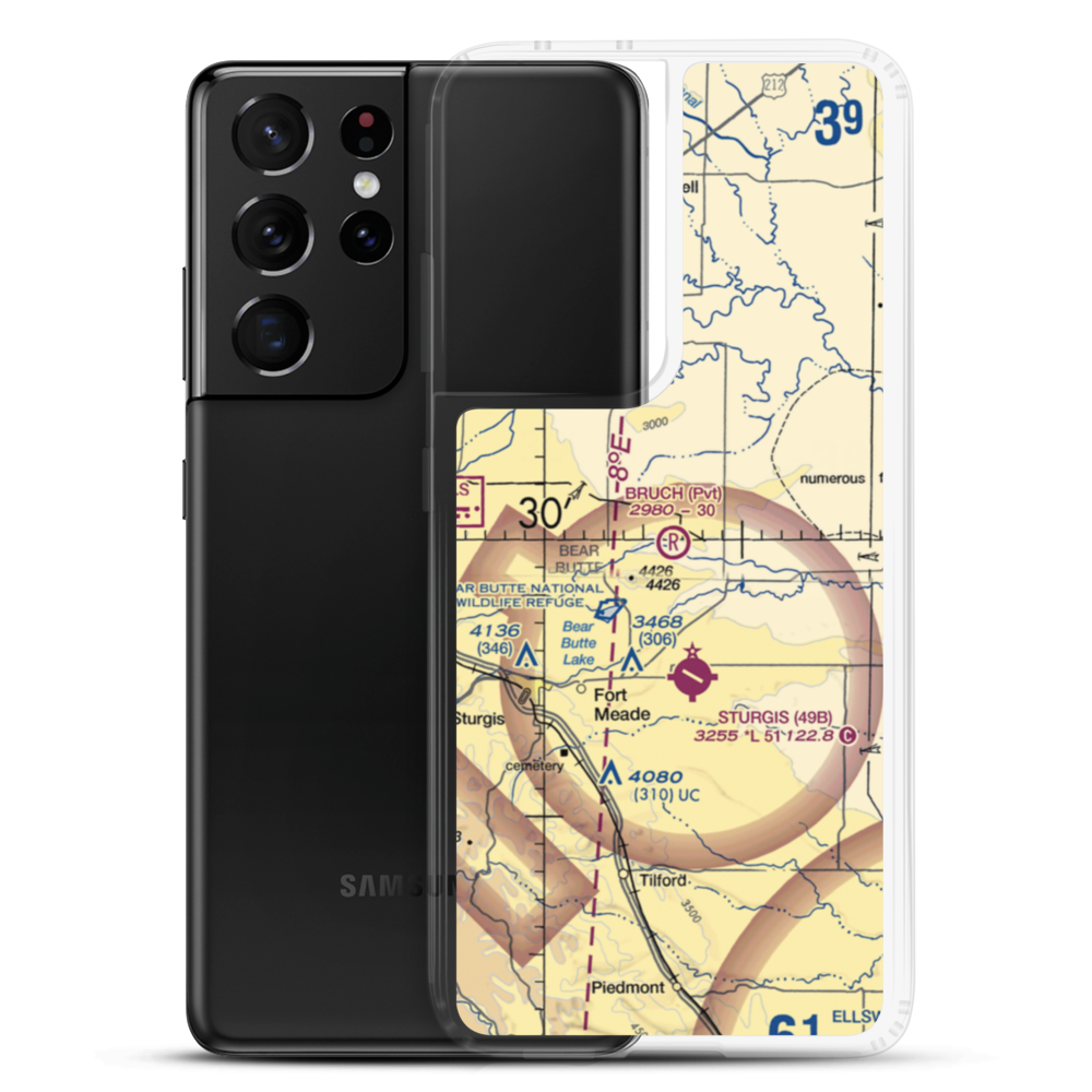 Bruch Airfield (SD35) VFR Sectional Samsung Case Samsung Galaxy S21 Ultra model shown