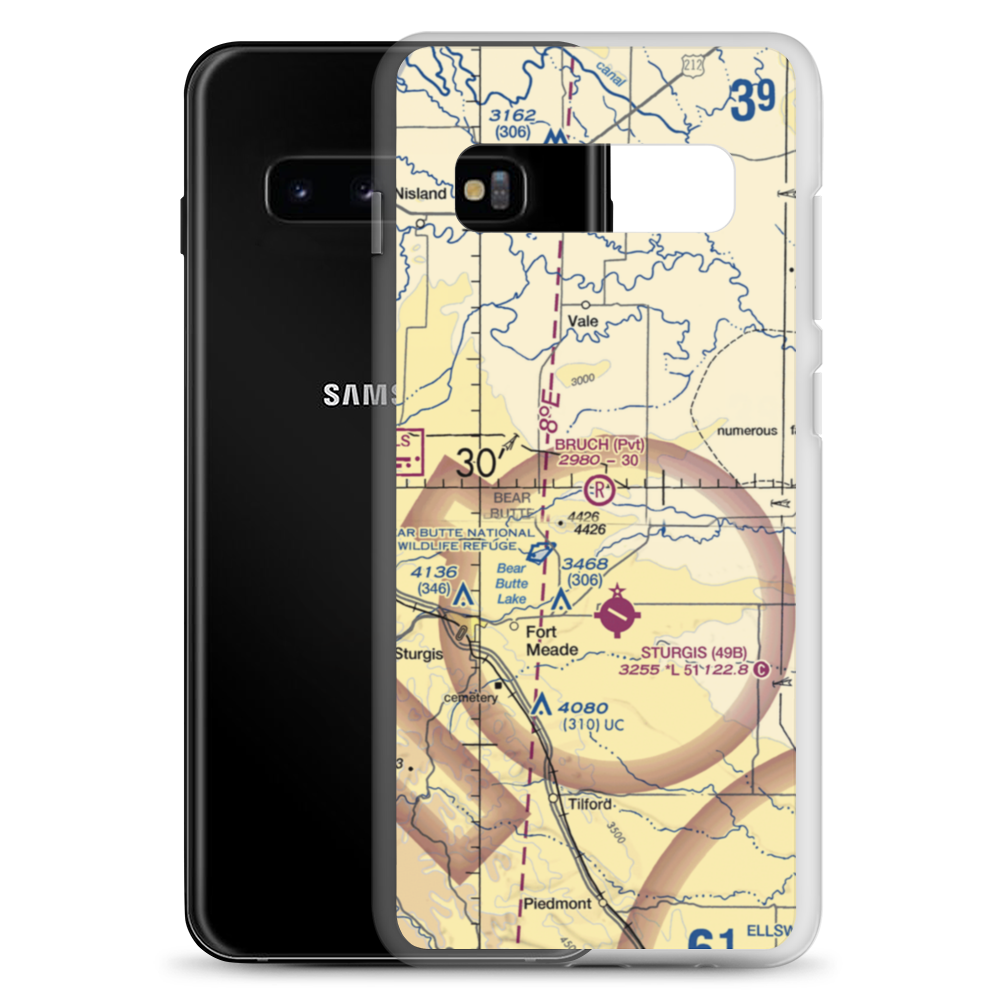 Bruch Airfield (SD35) VFR Sectional Samsung Case Samsung Galaxy S10+ model shown