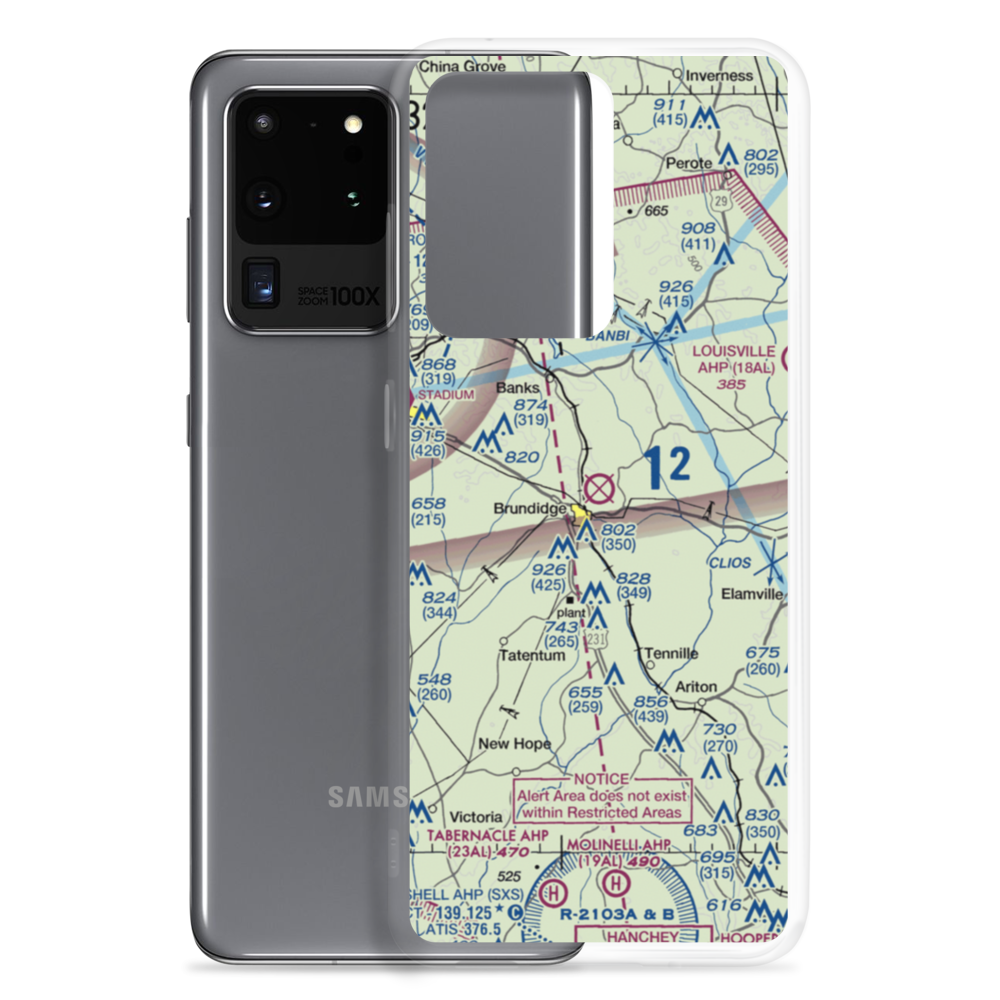 Brundidge Municipal Airport (60A) VFR Sectional Samsung Case Samsung Galaxy S20 Ultra model shown
