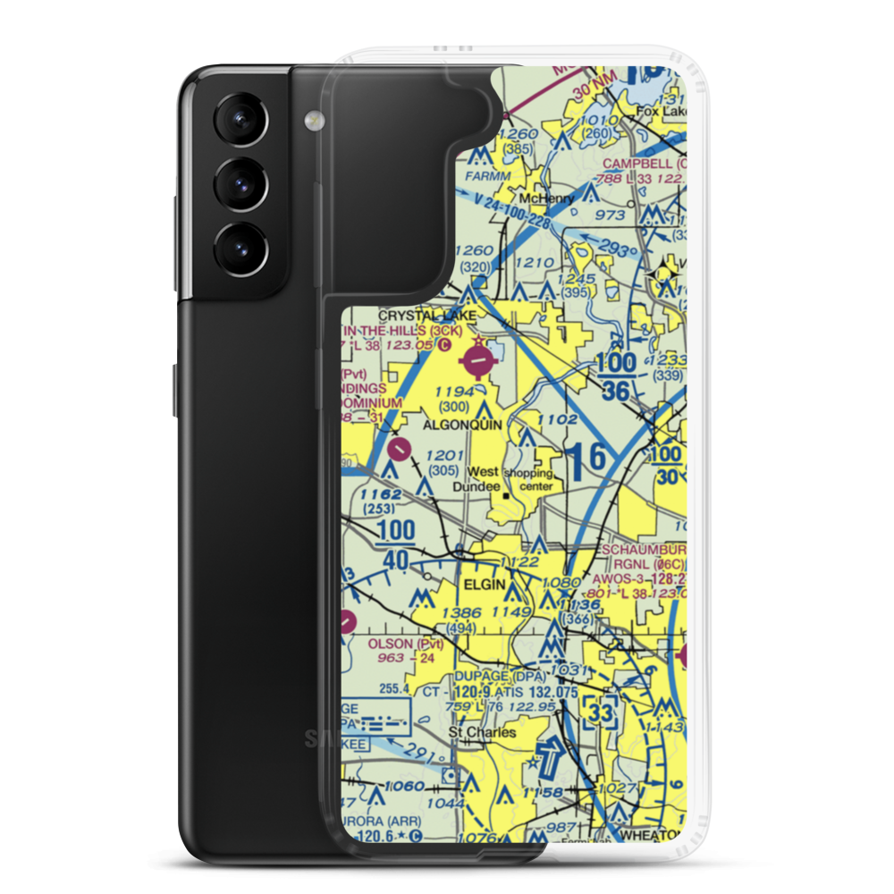 Brunner Airport (04LL) VFR Sectional Samsung Case Samsung Galaxy S21 Plus model shown