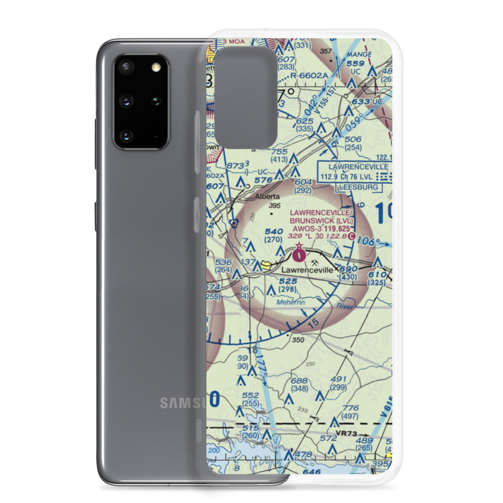 Brunswick Municipal Airport (LVL) VFR Sectional Samsung Case Samsung Galaxy S20 Plus model shown