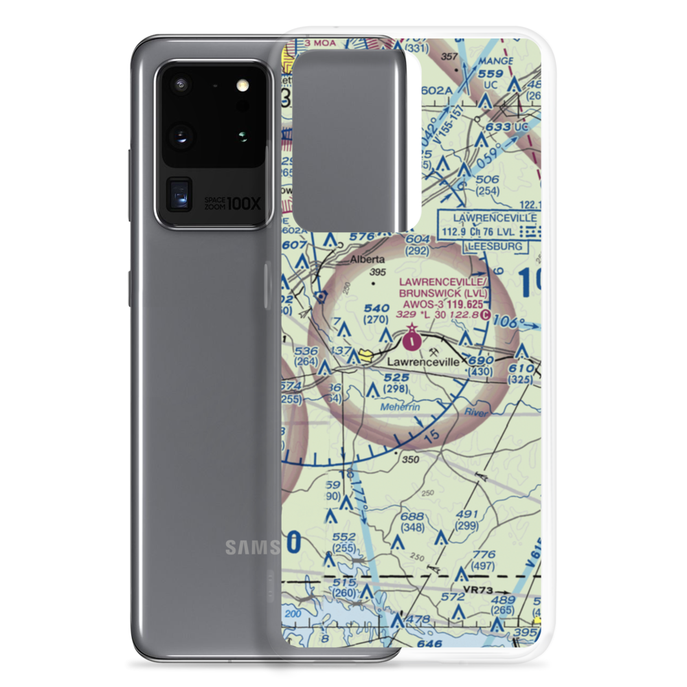 Brunswick Municipal Airport (LVL) VFR Sectional Samsung Case Samsung Galaxy S20 Ultra model shown