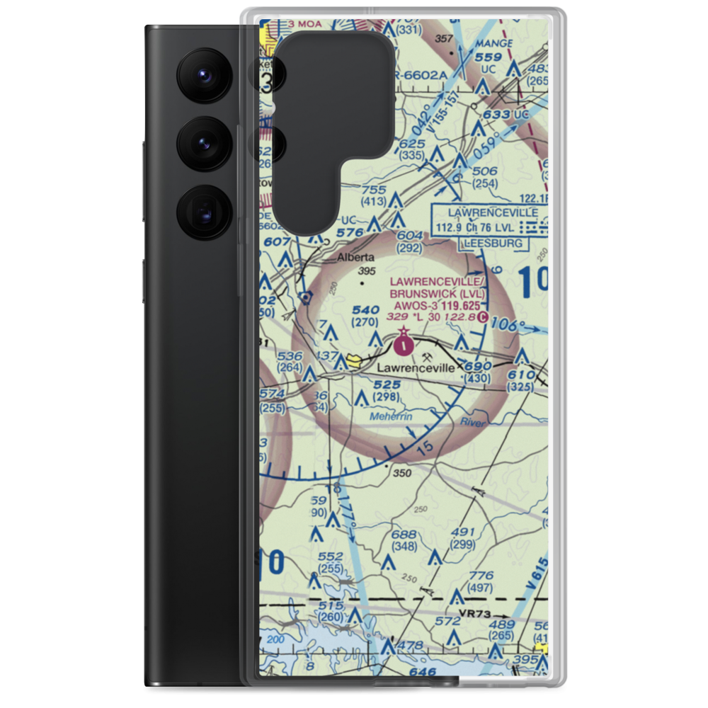 Brunswick Municipal Airport (LVL) VFR Sectional Samsung Case Samsung Galaxy S22 Ultra model shown