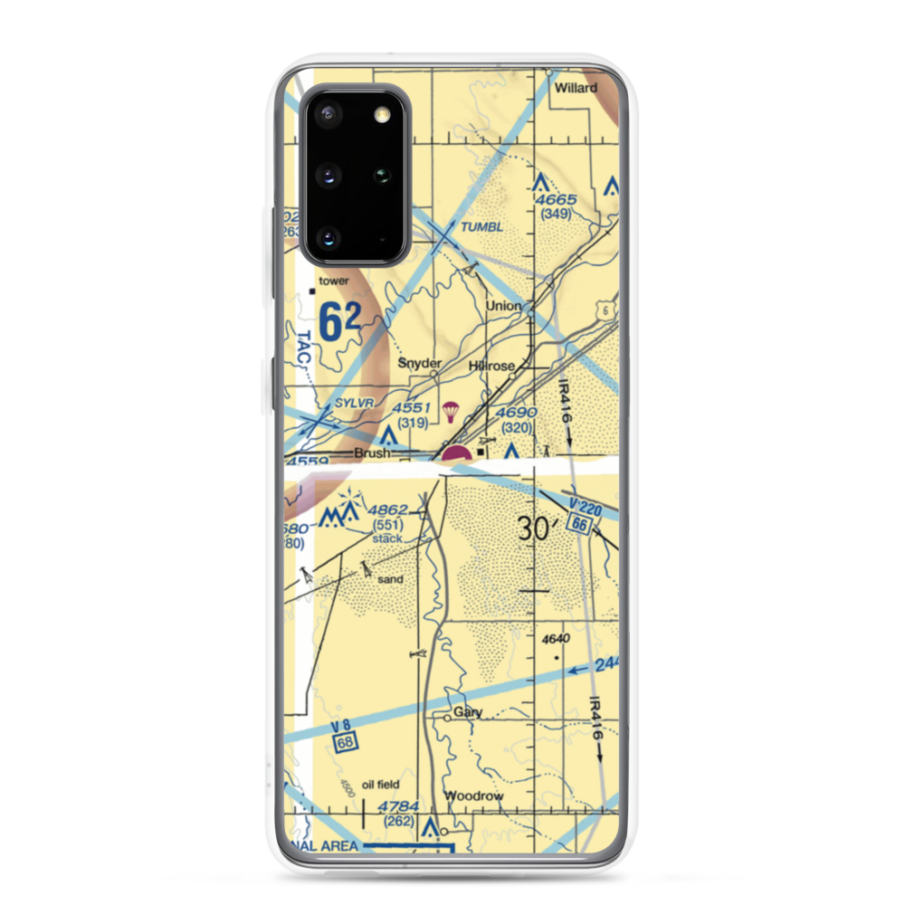 Brush Municipal Airport (7V5) VFR Sectional Samsung Case Samsung Galaxy S20 Plus model shown