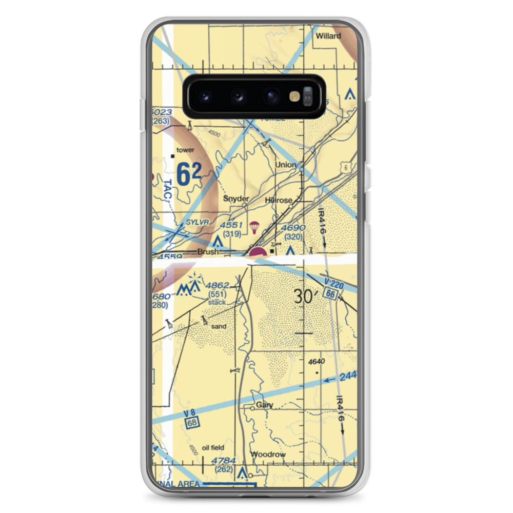 Brush Municipal Airport (7V5) VFR Sectional Samsung Case Samsung Galaxy S10+ model shown