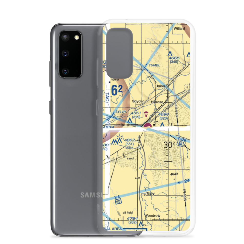 Brush Municipal Airport (7V5) VFR Sectional Samsung Case Samsung Galaxy S20 model shown