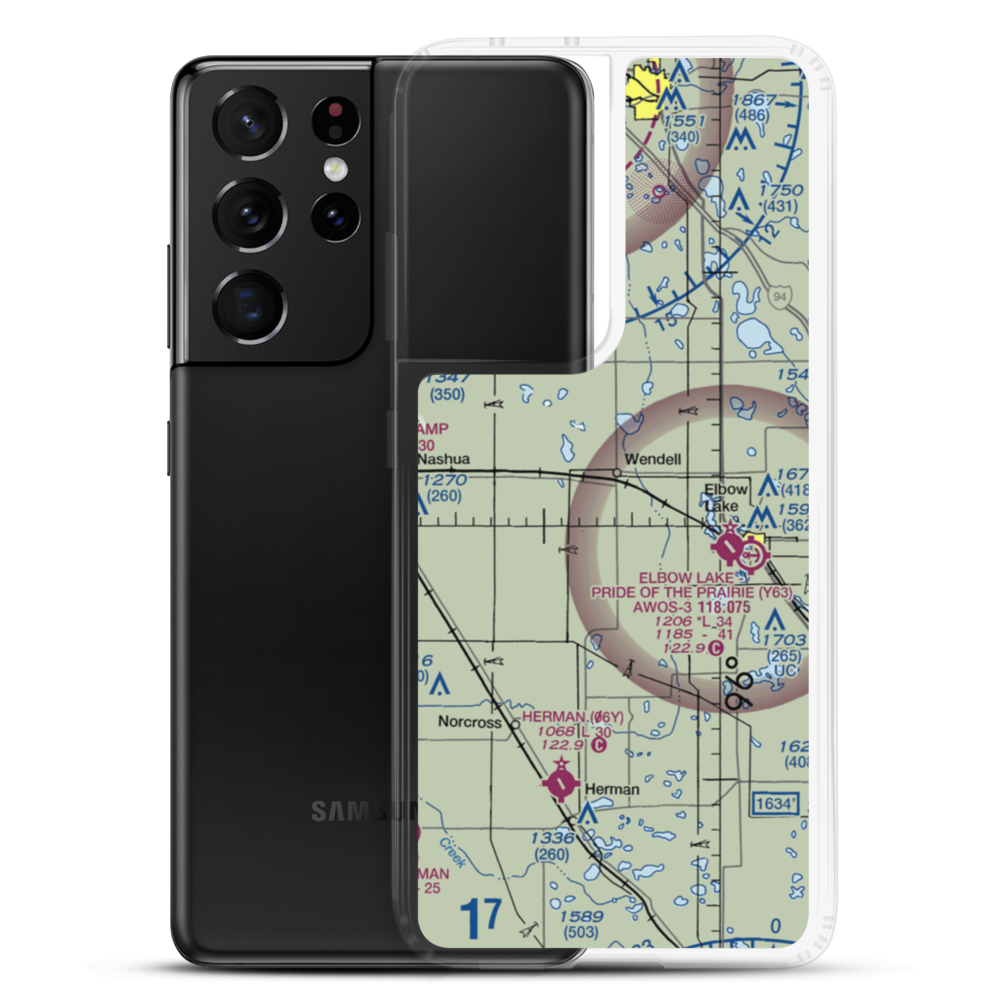 Brutlag Farms Airport (92MN) VFR Sectional Samsung Case Samsung Galaxy S21 Ultra model shown