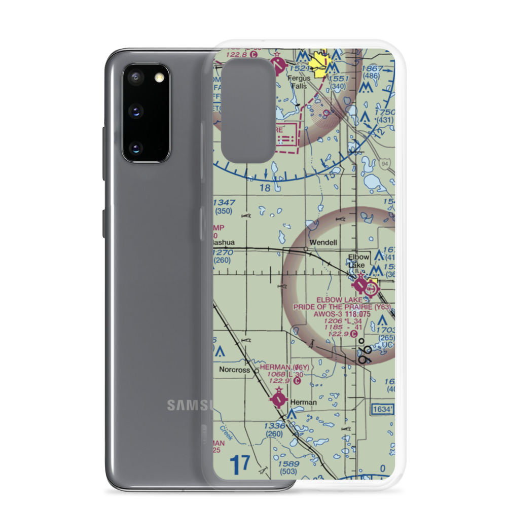 Brutlag Farms Airport (92MN) VFR Sectional Samsung Case Samsung Galaxy S20 model shown