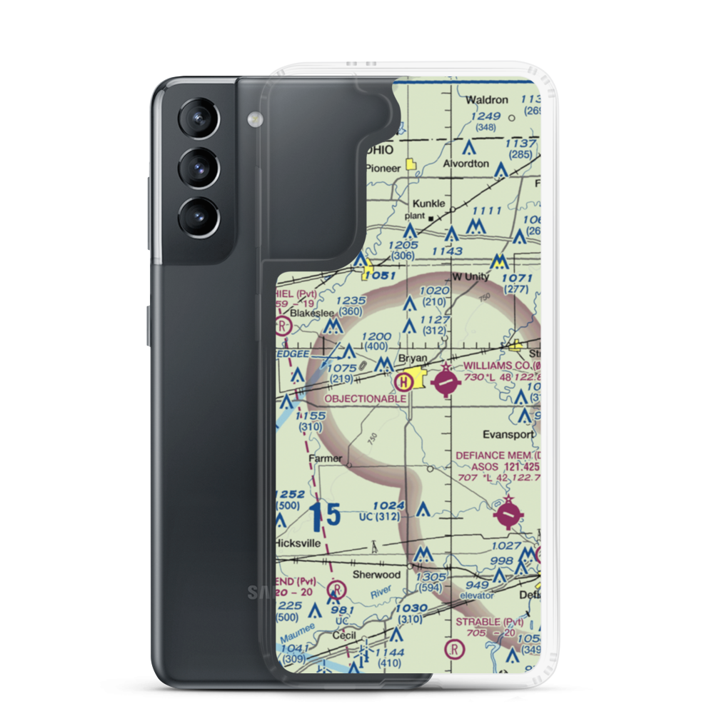 Bryan Airport (HWC) VFR Sectional Samsung Case Samsung Galaxy S21 model shown