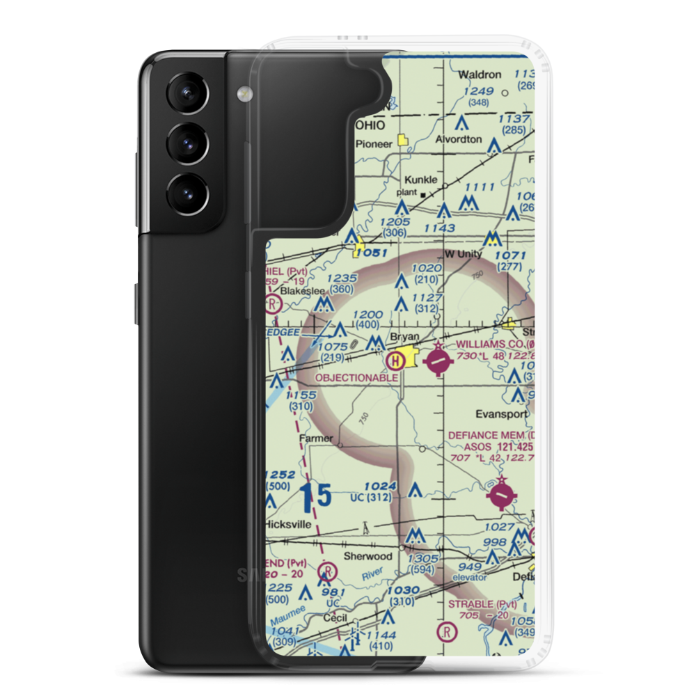 Bryan Airport (HWC) VFR Sectional Samsung Case Samsung Galaxy S21 Plus model shown