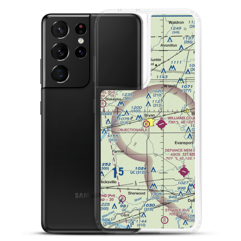 Bryan Airport (HWC) VFR Sectional Samsung Case Samsung Galaxy S21 Ultra model shown