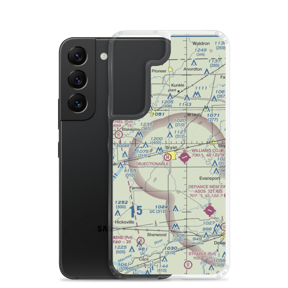 Bryan Airport (HWC) VFR Sectional Samsung Case Samsung Galaxy S22 model shown