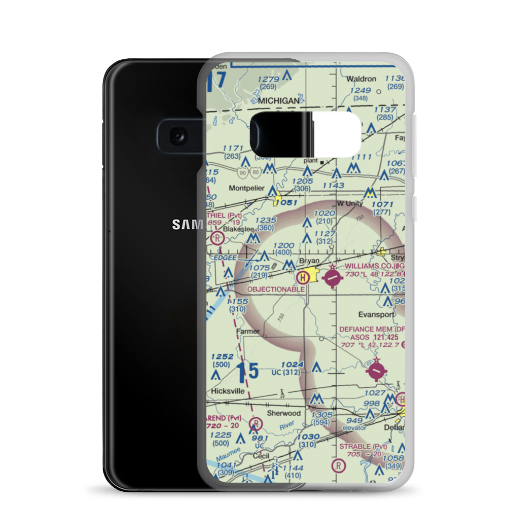 Bryan Airport (HWC) VFR Sectional Samsung Case Samsung Galaxy S10e model shown