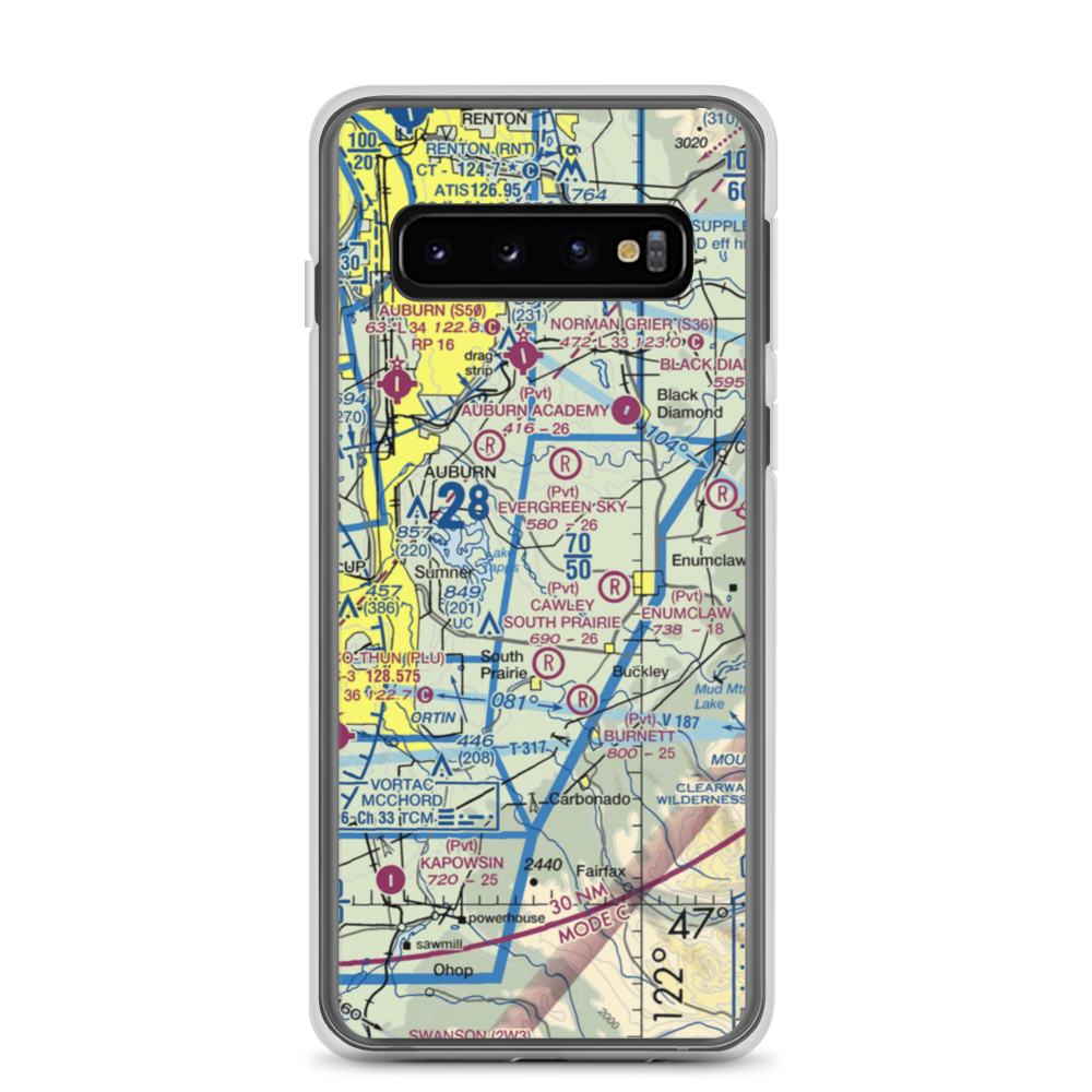 Bryan Airport (WN87) VFR Sectional Samsung Case Samsung Galaxy S10 model shown
