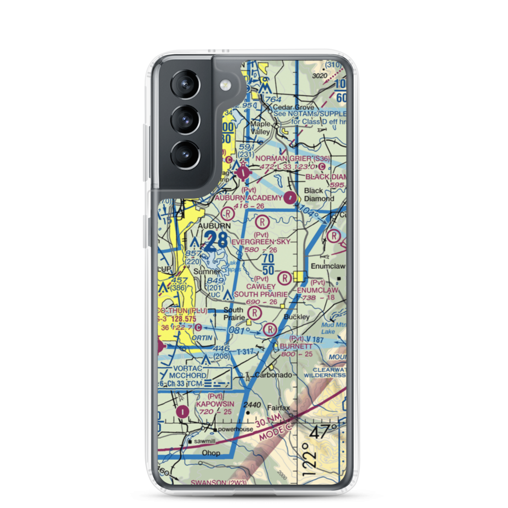Bryan Airport (WN87) VFR Sectional Samsung Case Samsung Galaxy S21 model shown