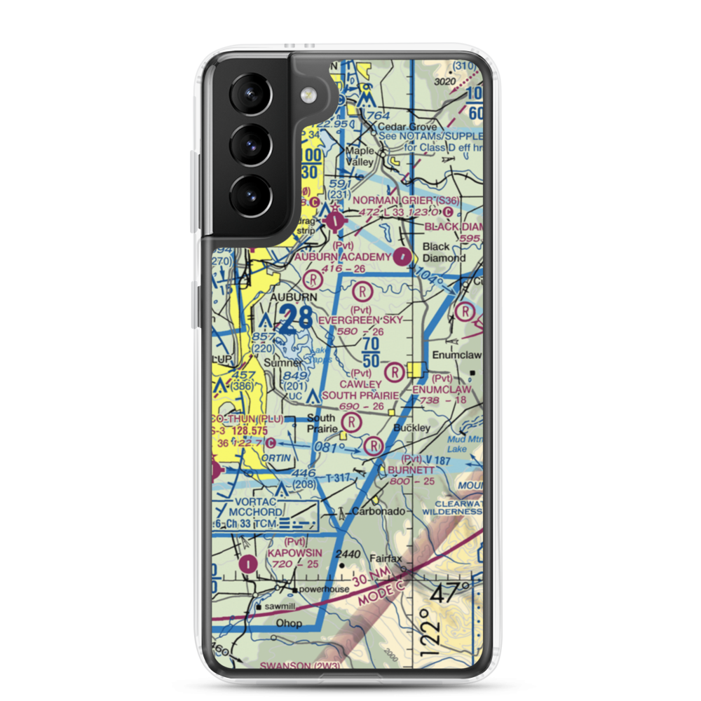 Bryan Airport (WN87) VFR Sectional Samsung Case Samsung Galaxy S21 Plus model shown