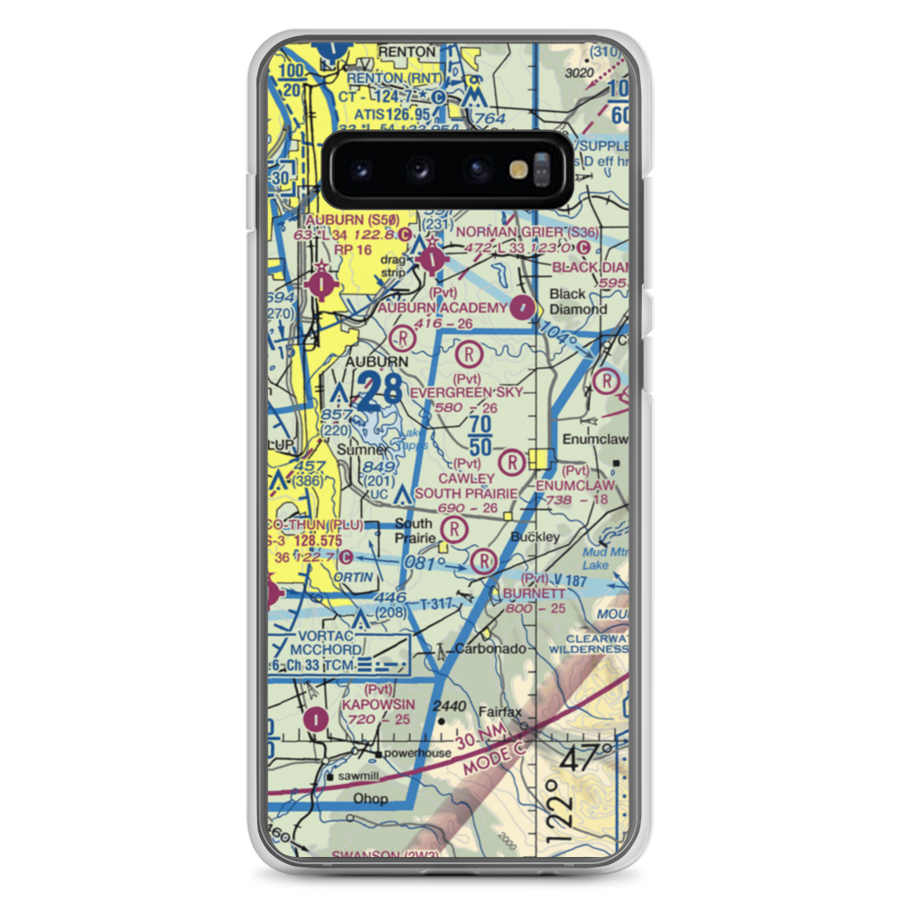 Bryan Airport (WN87) VFR Sectional Samsung Case Samsung Galaxy S10+ model shown