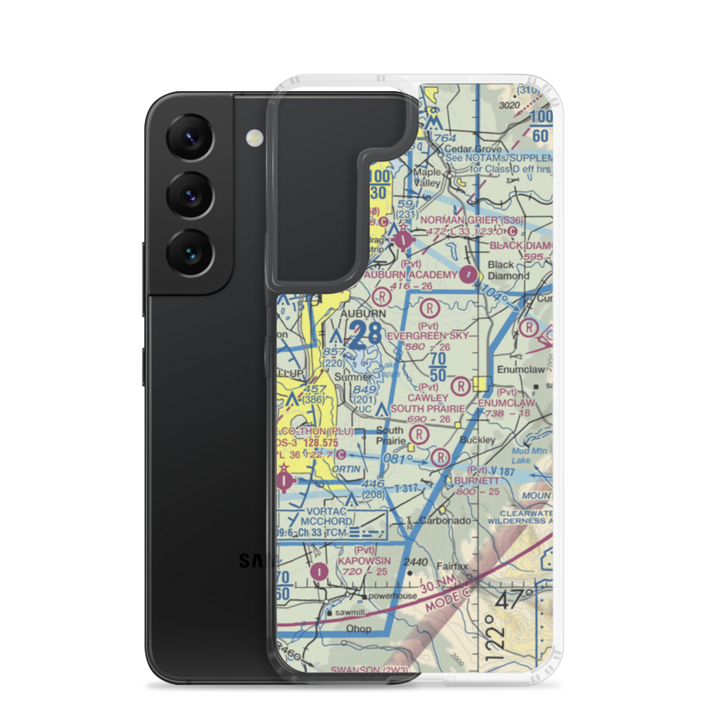 Bryan Airport (WN87) VFR Sectional Samsung Case Samsung Galaxy S22 model shown