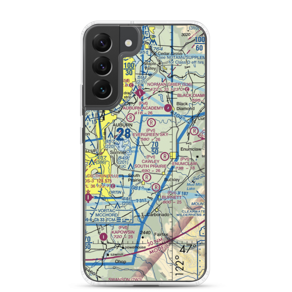 Bryan Airport (WN87) VFR Sectional Samsung Case Samsung Galaxy S22 Plus model shown
