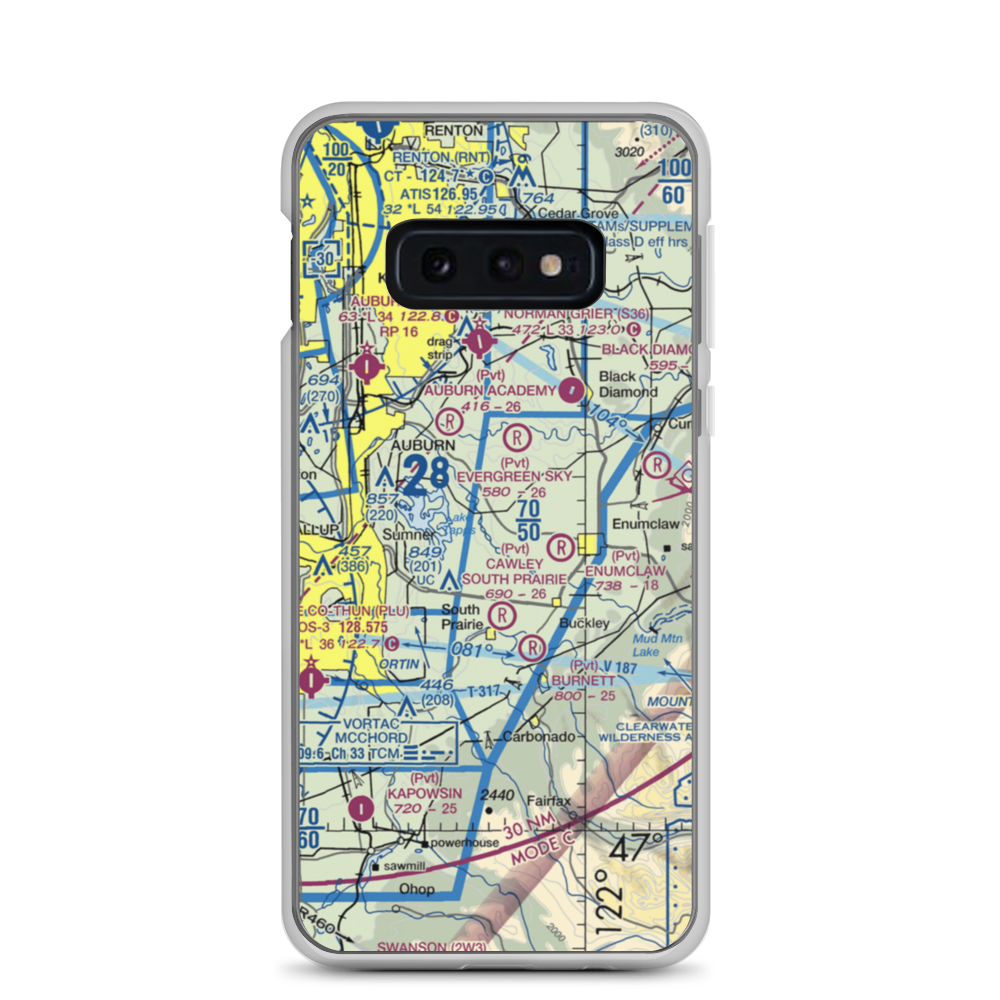 Bryan Airport (WN87) VFR Sectional Samsung Case Samsung Galaxy S10e model shown