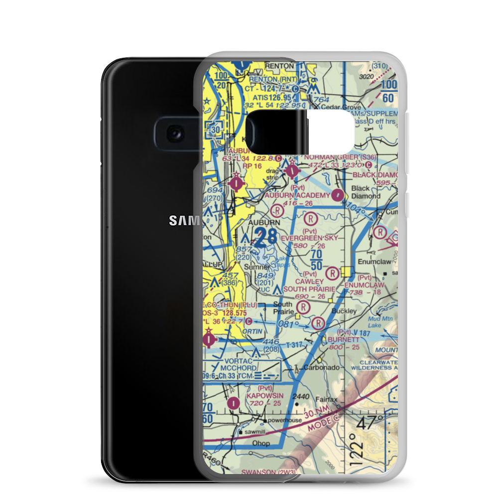 Bryan Airport (WN87) VFR Sectional Samsung Case Samsung Galaxy S10e model shown