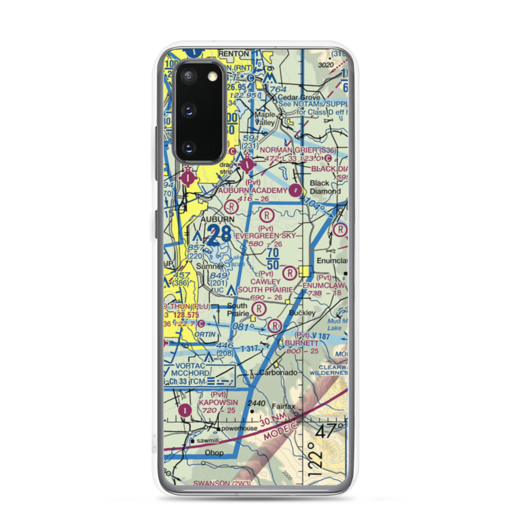 Bryan Airport (WN87) VFR Sectional Samsung Case Samsung Galaxy S20 model shown