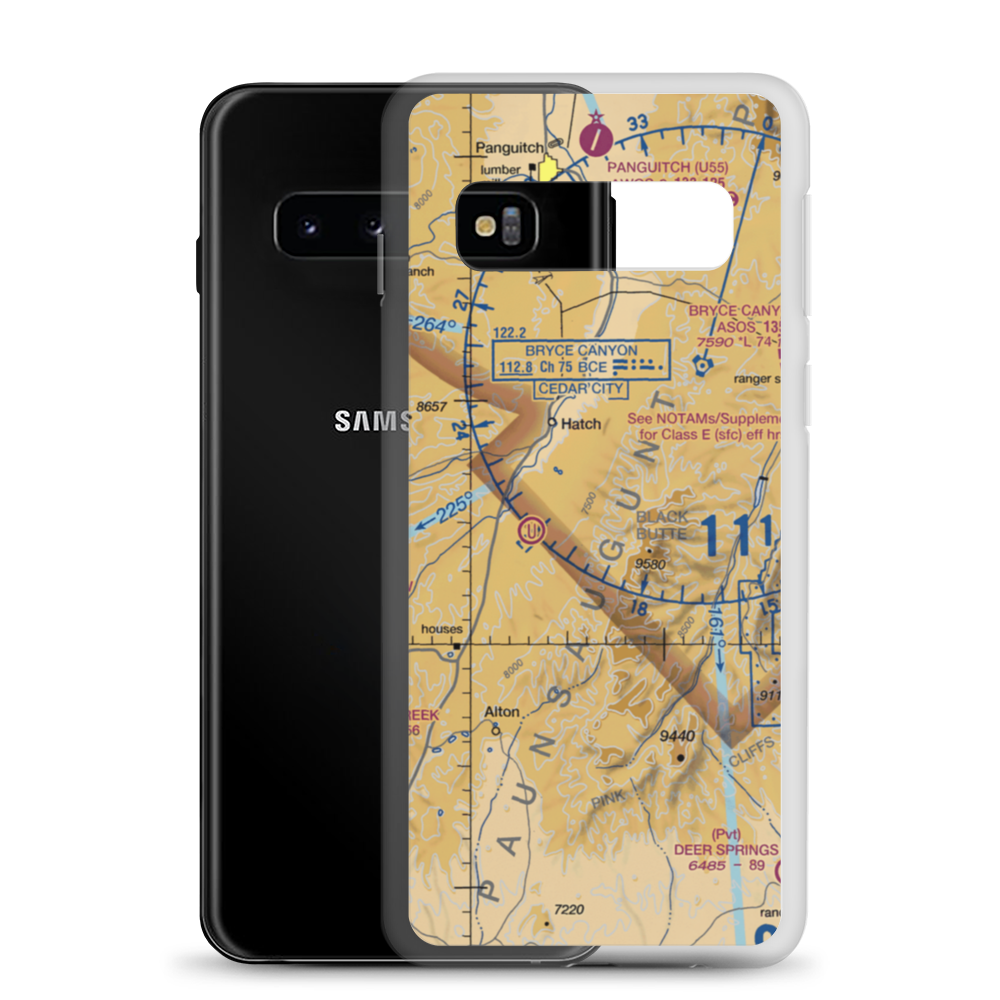 Bryce Woodland Estates Landing Strip (UT26) VFR Sectional Samsung Case Samsung Galaxy S10 model shown