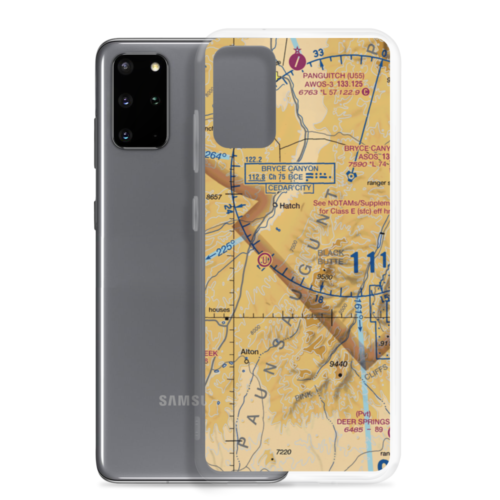 Bryce Woodland Estates Landing Strip (UT26) VFR Sectional Samsung Case Samsung Galaxy S20 Plus model shown