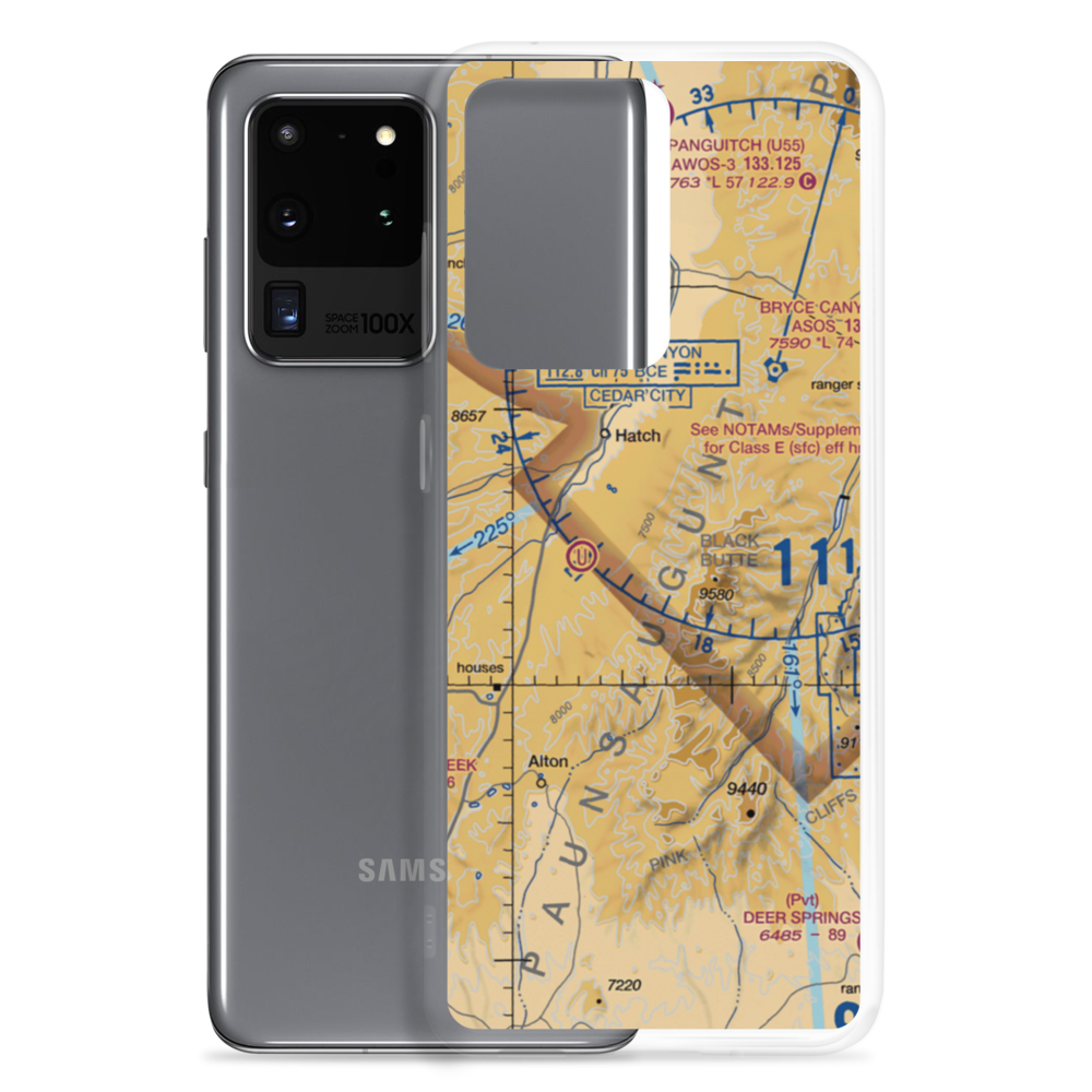 Bryce Woodland Estates Landing Strip (UT26) VFR Sectional Samsung Case Samsung Galaxy S20 Ultra model shown