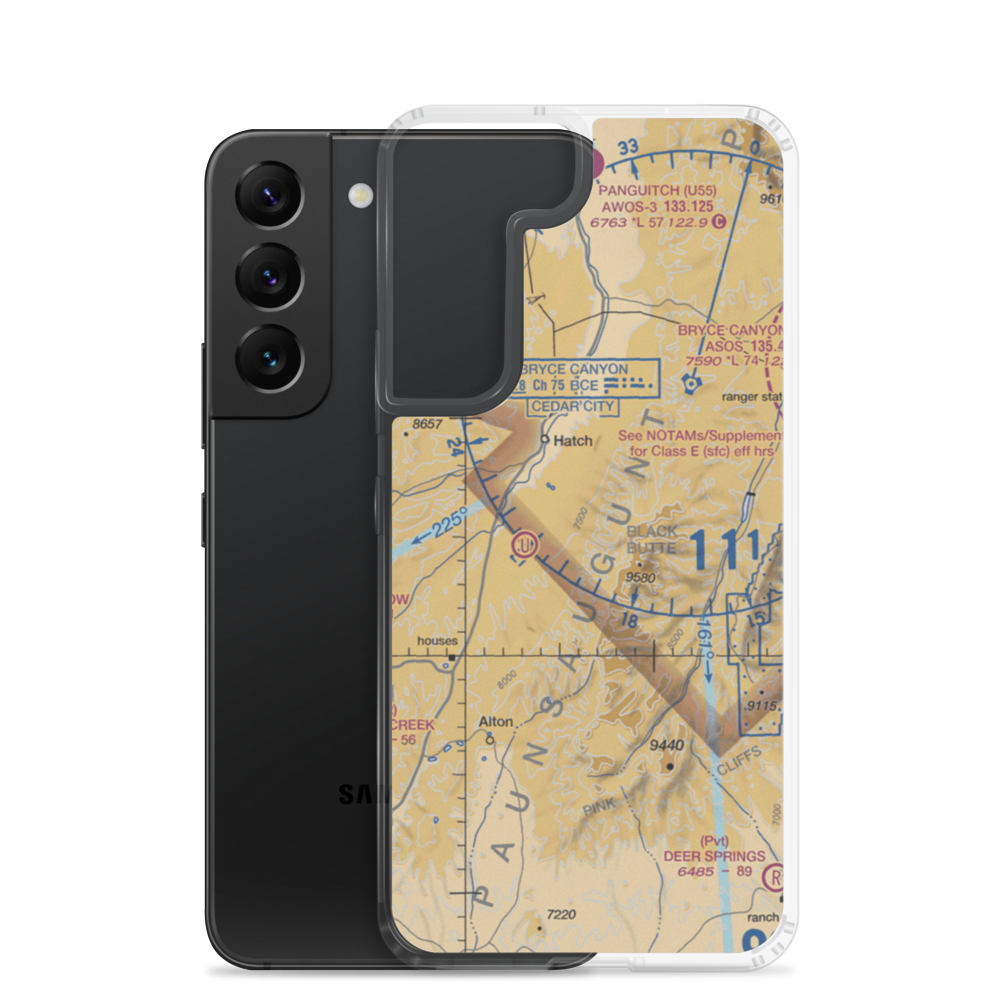Bryce Woodland Estates Landing Strip (UT26) VFR Sectional Samsung Case Samsung Galaxy S22 model shown