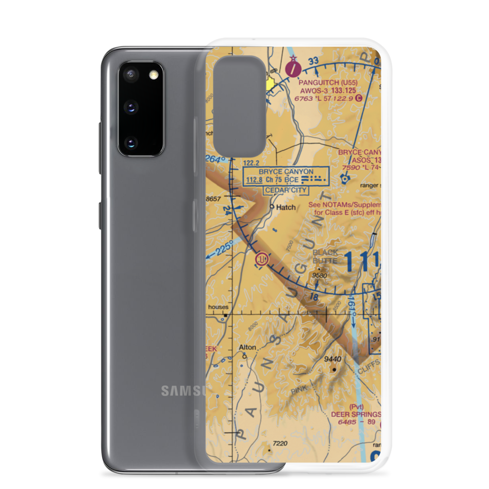 Bryce Woodland Estates Landing Strip (UT26) VFR Sectional Samsung Case Samsung Galaxy S20 model shown