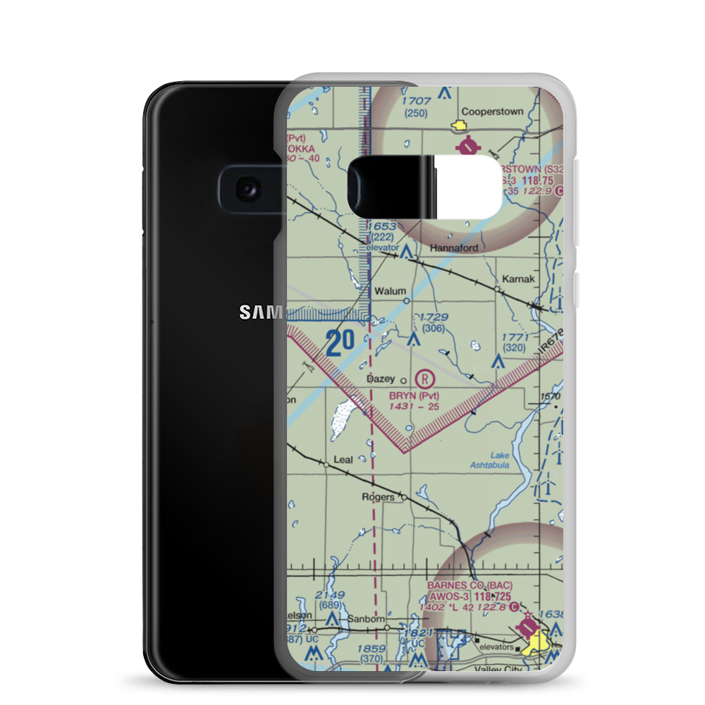 Bryn Airport (ND09) VFR Sectional Samsung Case Samsung Galaxy S10e model shown