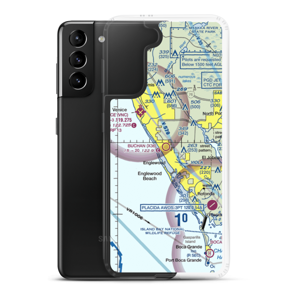 Buchan Airport (X36) VFR Sectional Samsung Case Samsung Galaxy S21 Plus model shown