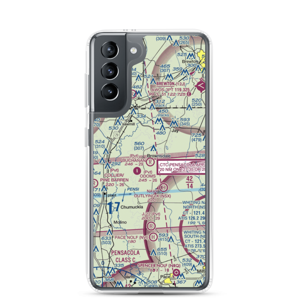 Buchanan Airport (56FL) VFR Sectional Samsung Case Samsung Galaxy S21 model shown